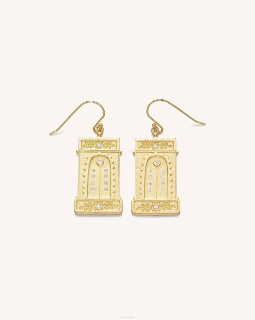 18 karátos aranyozott és fehér cirkon JW PEI római íves fülbevaló 2B82351