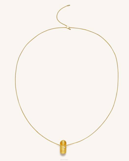 18 karátos aranyozott és fehér cirkon JW PEI bambusz nyaklánc 2B82401