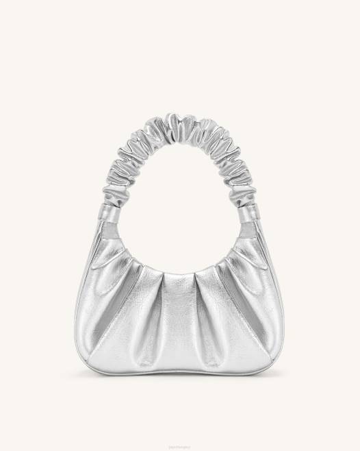 ezüst JW PEI Gabbi fémes domború hobo kézitáska 2B82146