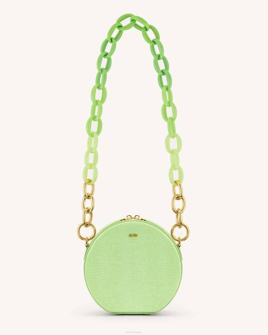 lime zöld gyík JW PEI luna gradiens akril láncos kör válltáska 2B8266