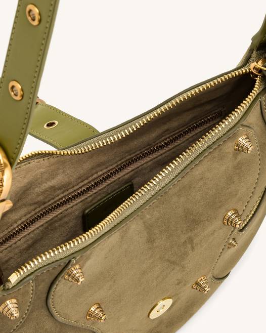 sötét olajbogyó JW PEI tessa velúr válltáska 2B82170