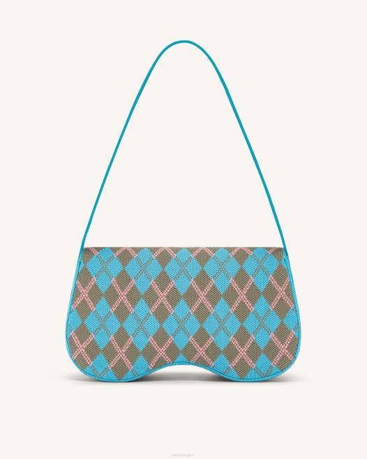 tó kék és szürke zöld és rózsaszín JW PEI becci kötött válltáska 2B82151