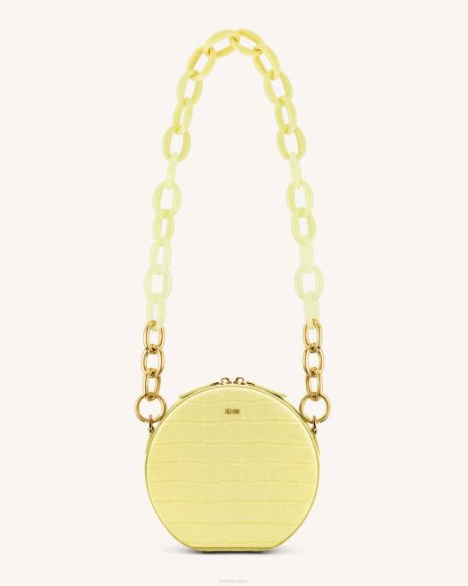 világos sárga krokodil JW PEI luna gradiens akril láncos kör válltáska 2B8274